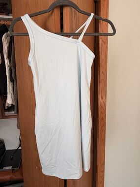Girls all in motion One-Shoulder Pale Blue Dress with Double Strap